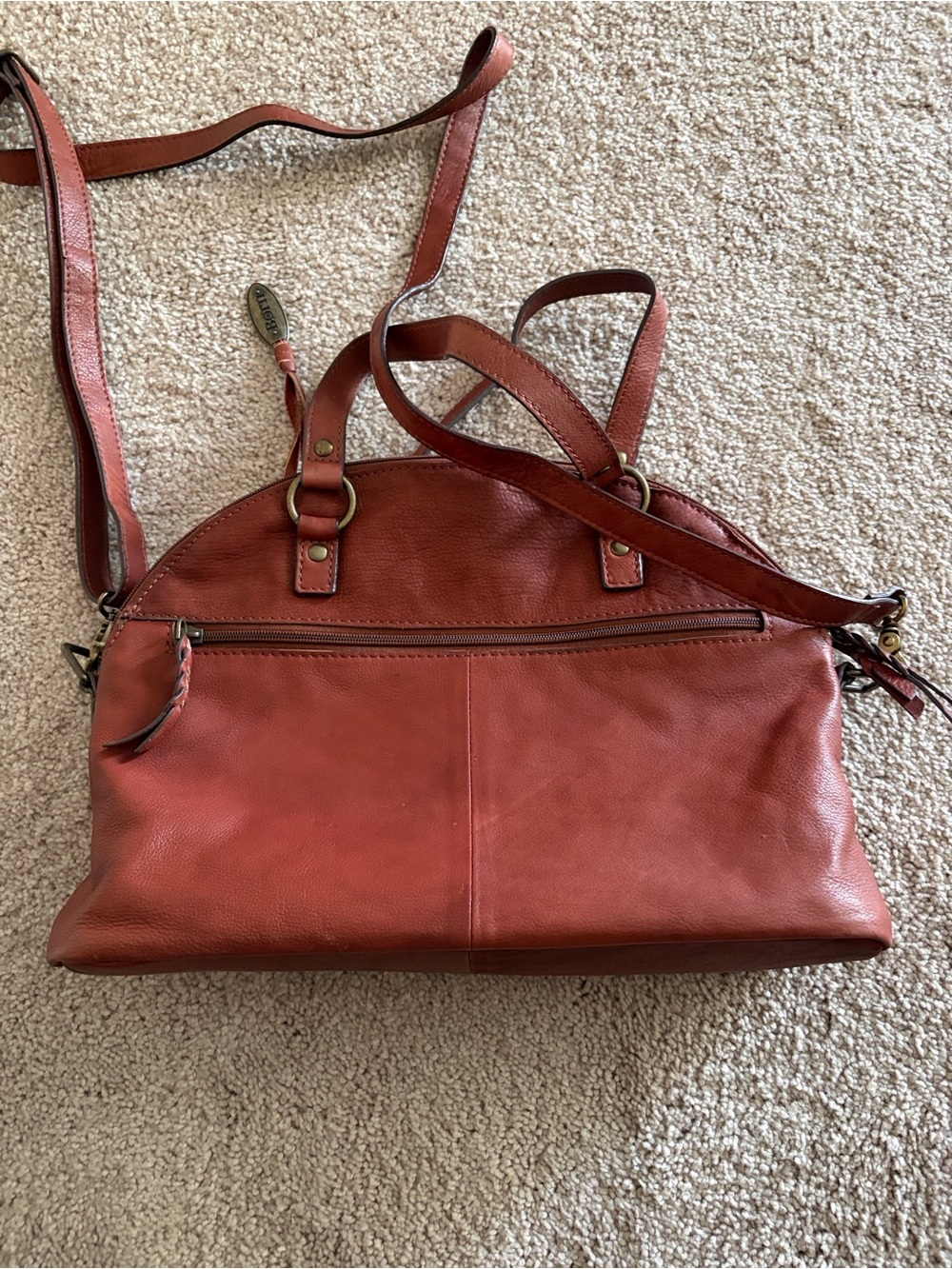 Born Women’s 100 % Leather Satchel Bag in Rust Brown new